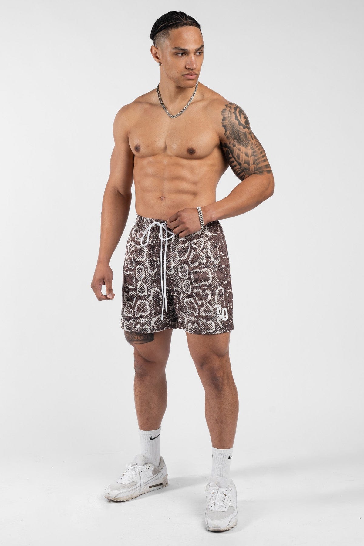 Snake Print Premium Mesh Shorts