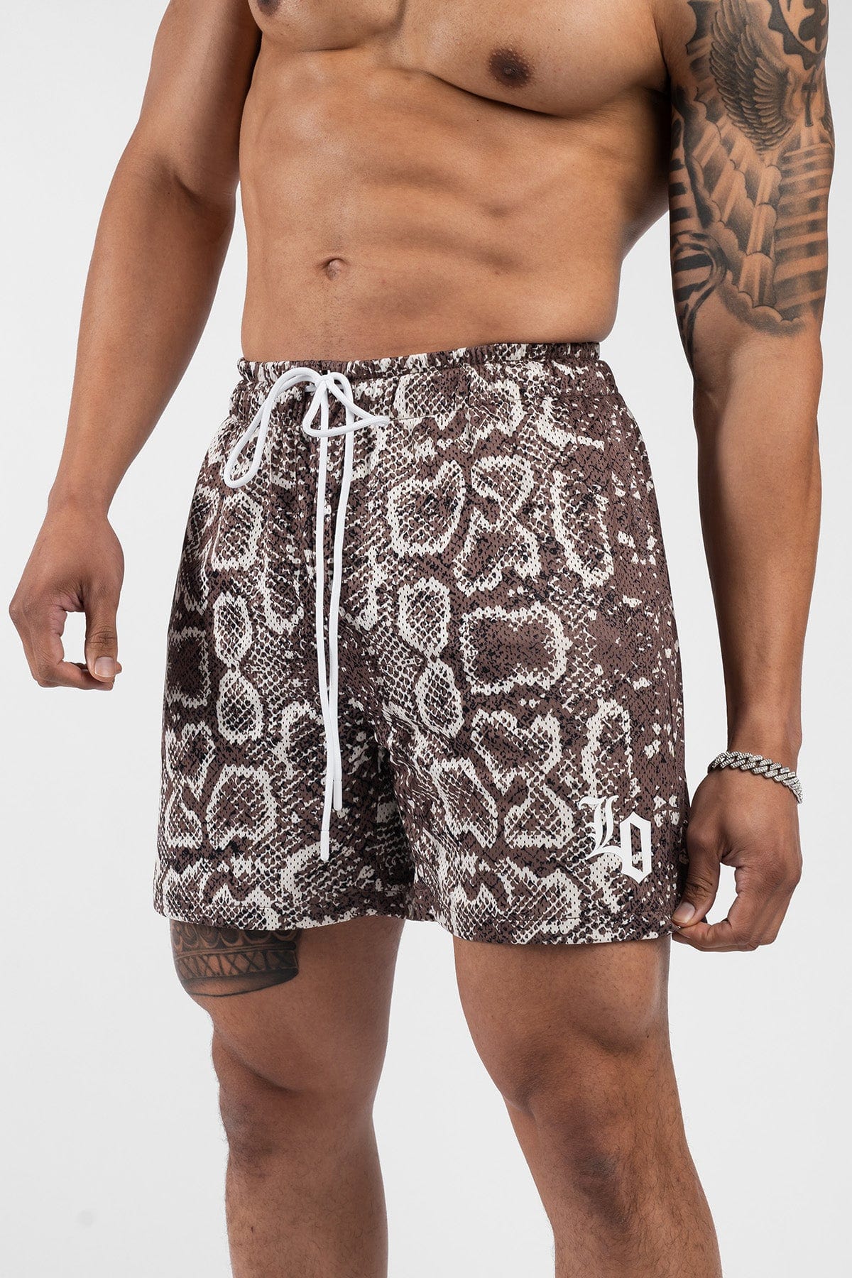 Snake Print Premium Mesh Shorts