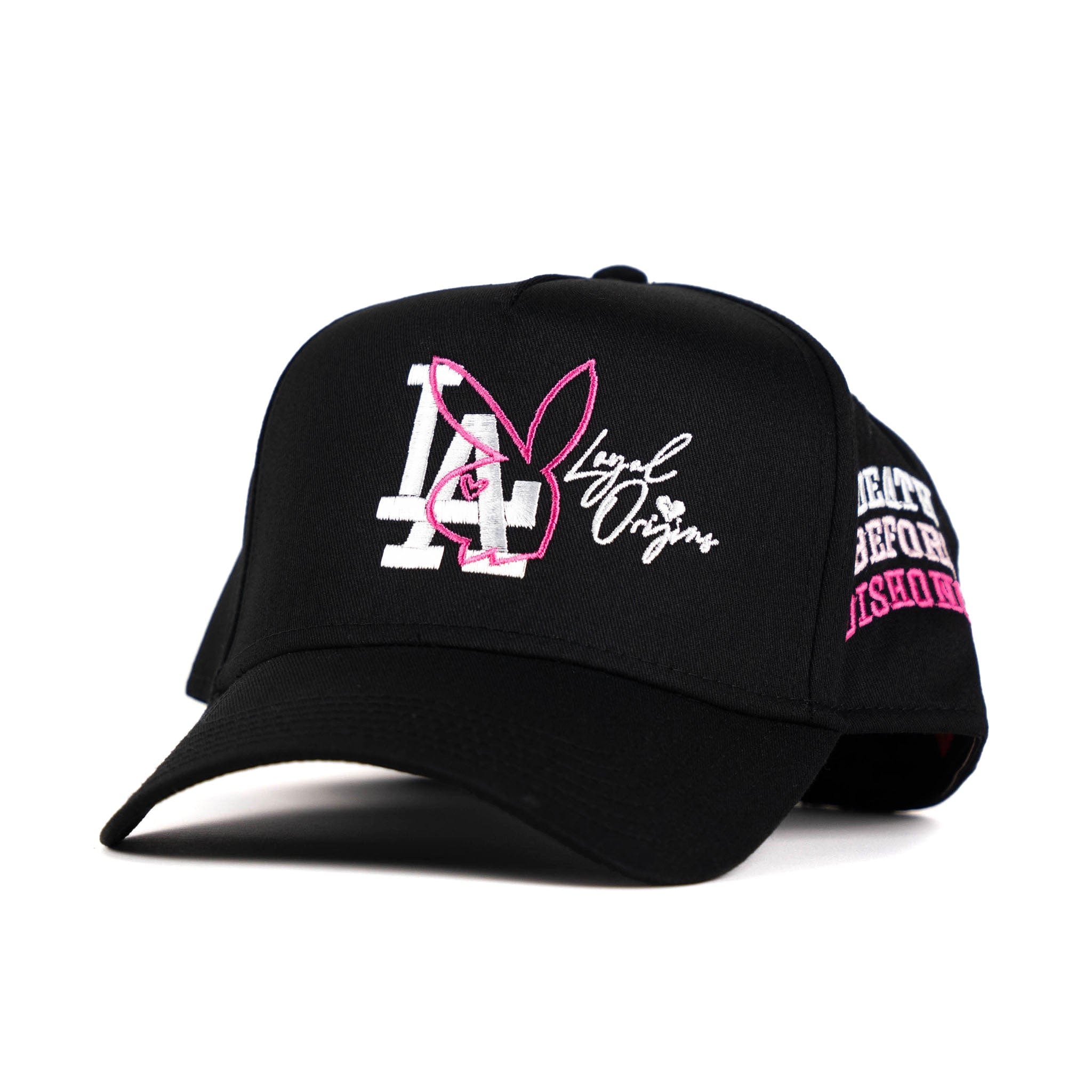 LA CAP (pink on black)