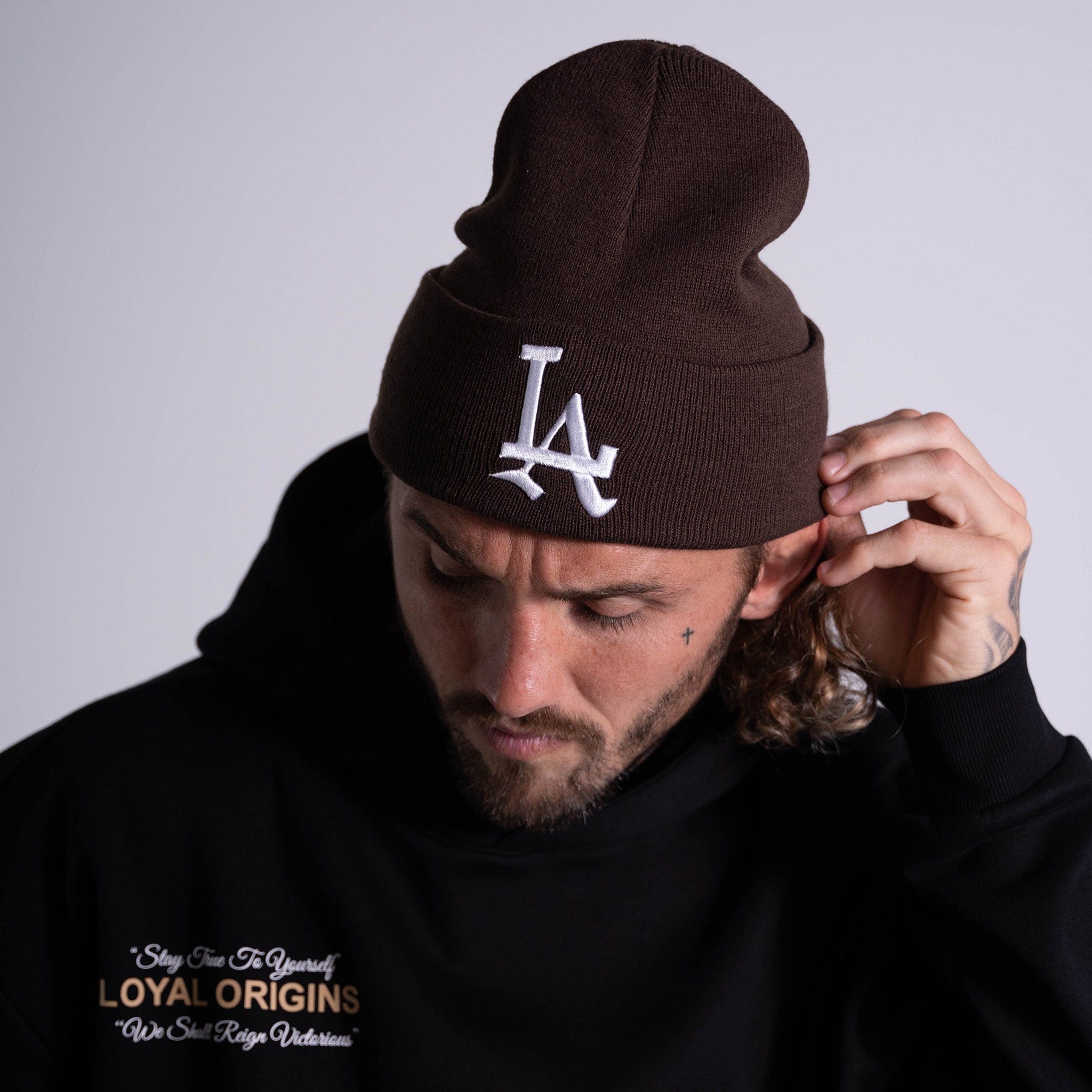 LA Beanie in Mocha Brown