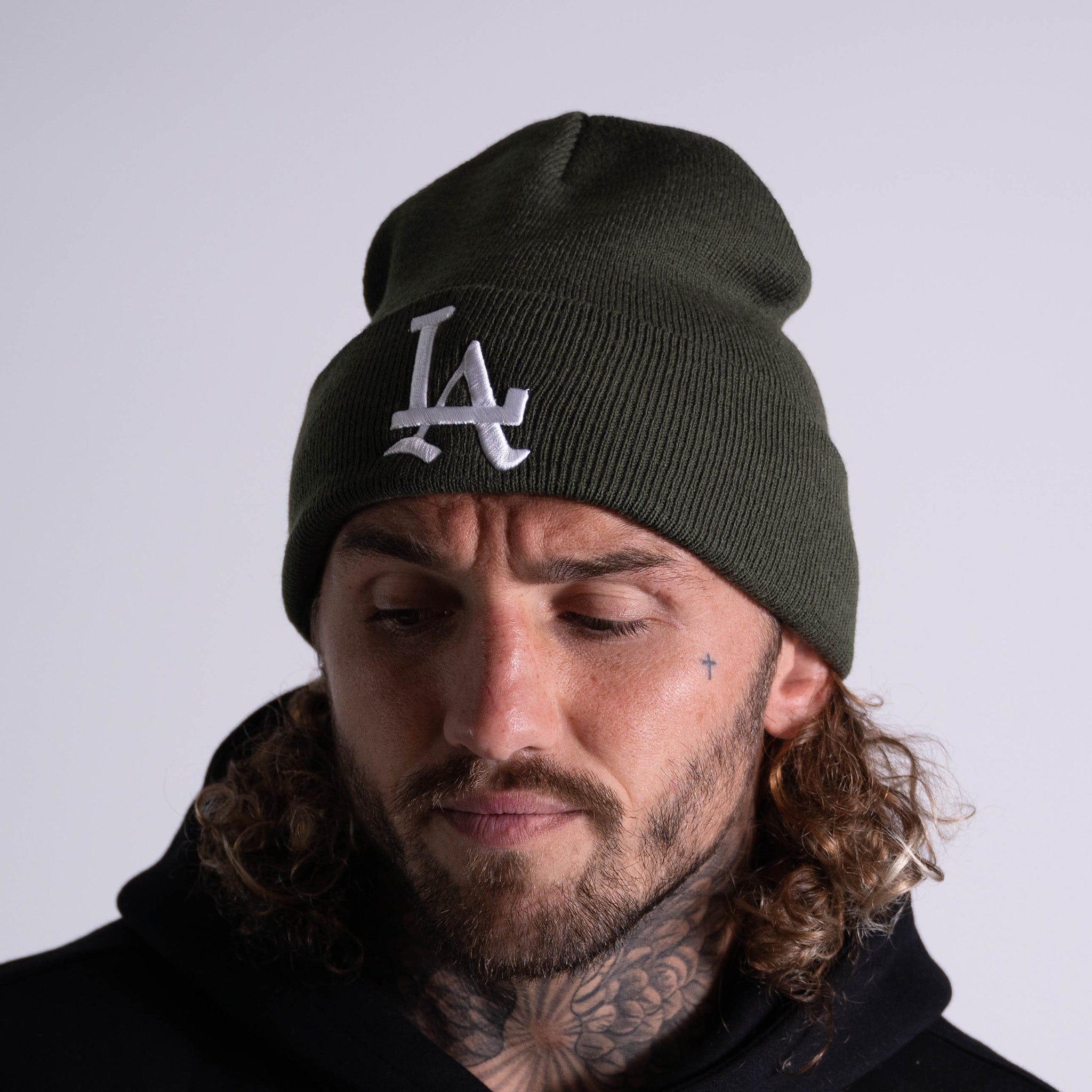 LA Beanie in Olive Green