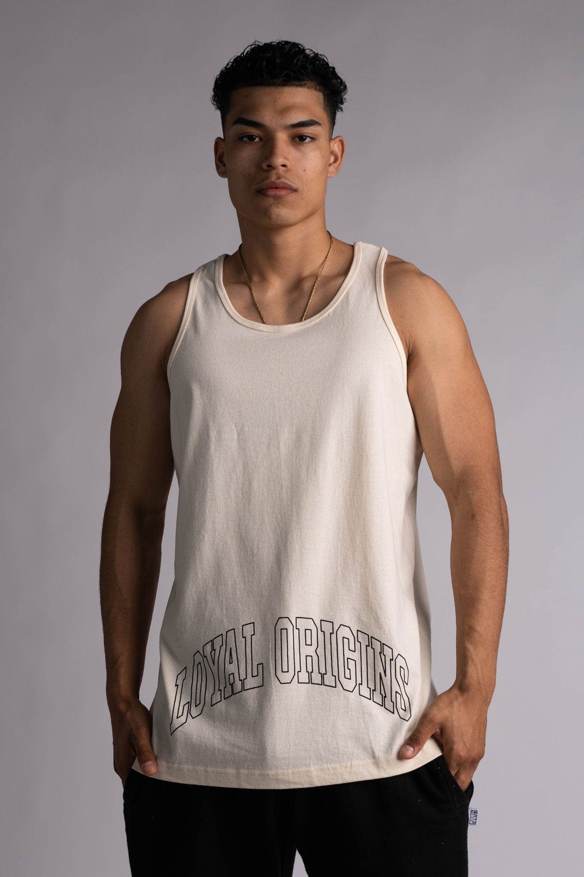 Loyalty Gym Tank in Off White