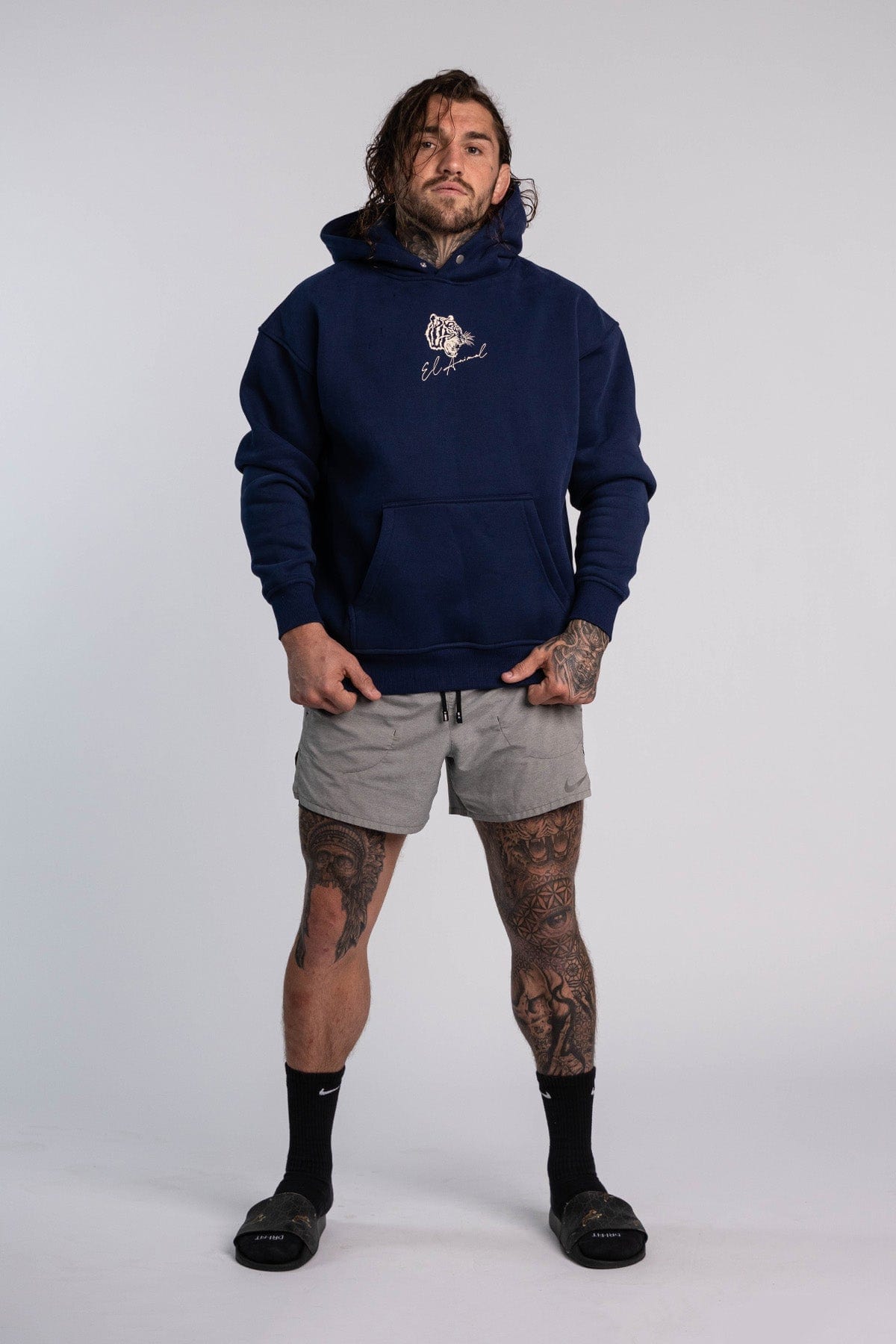 'El Animal' Heavyweight Hoodie in Navy