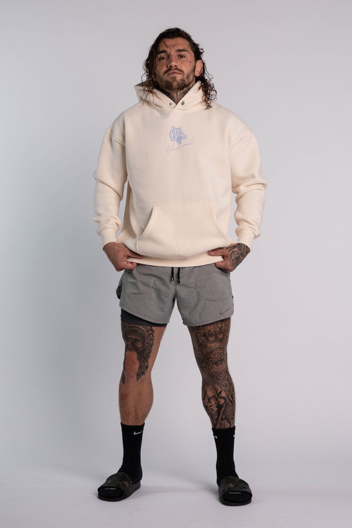 'El Animal' Heavyweight Hoodie in Off White