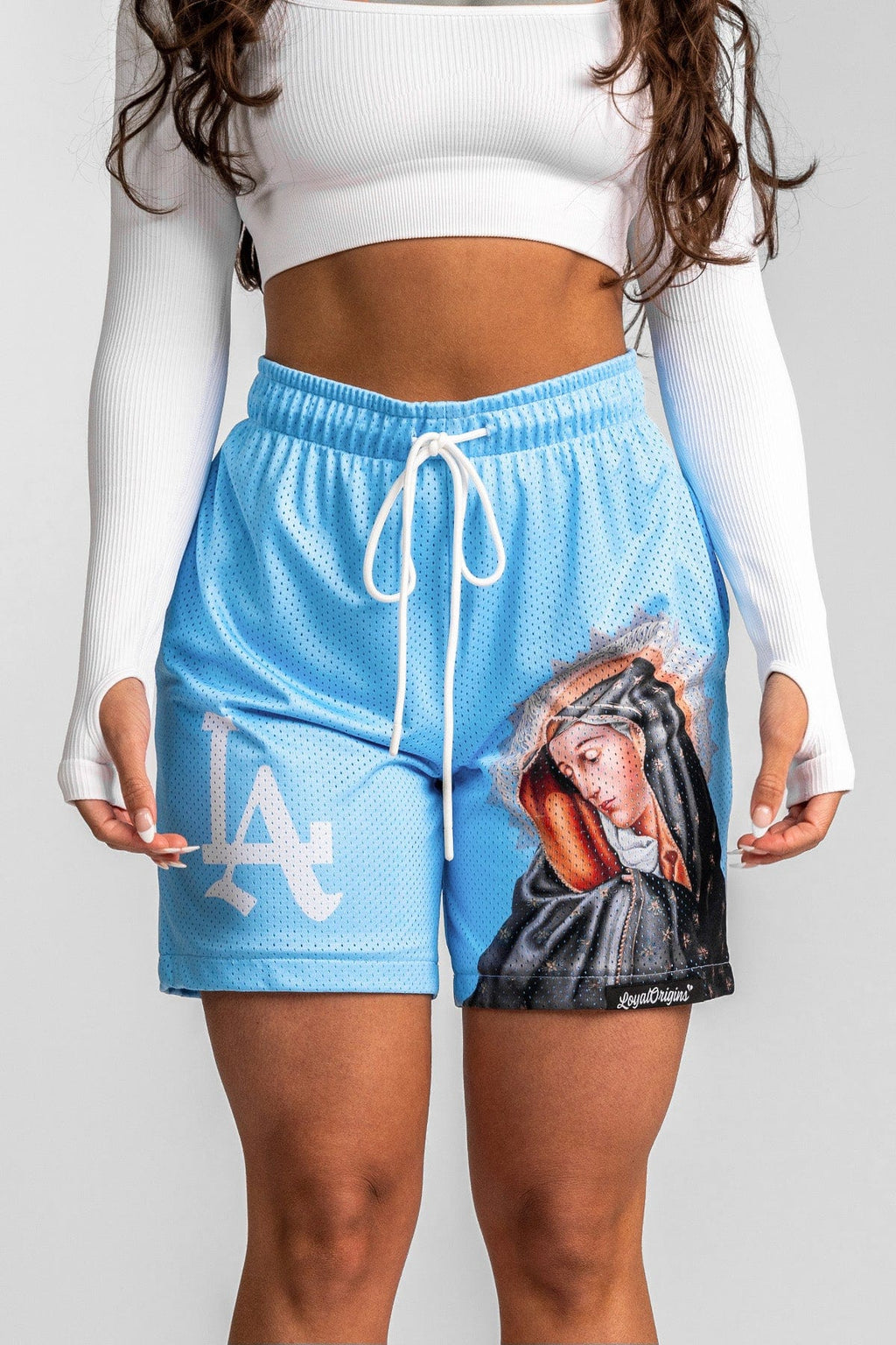 LoyalOrigins Cream La 'Ave Maria' Premium Mesh Shorts