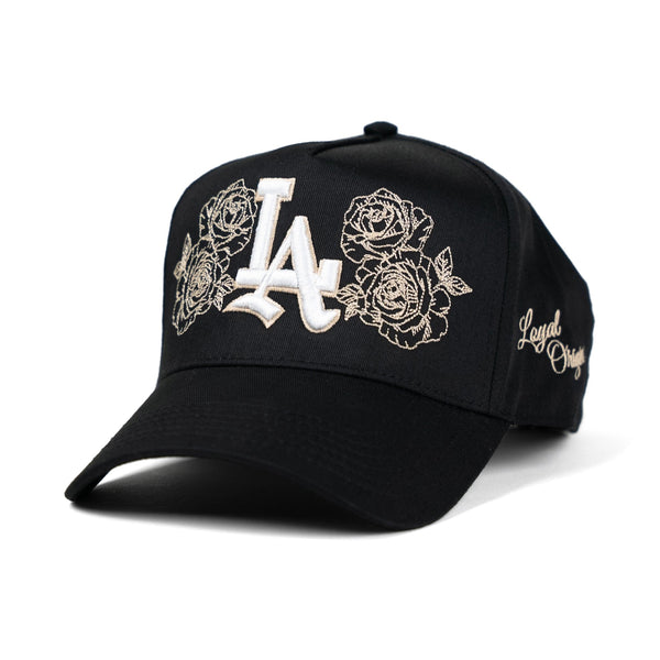 LA Trucker Hat with Yellow Roses