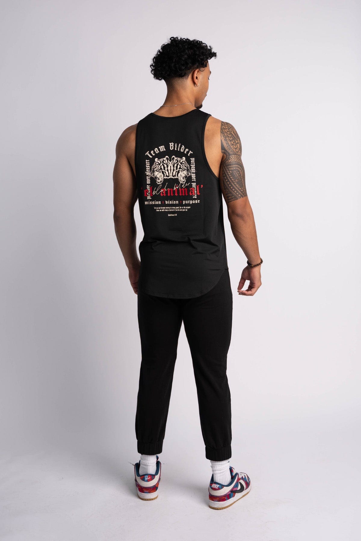 'El Animal' Premium Drop-Cut Tank Top in Black