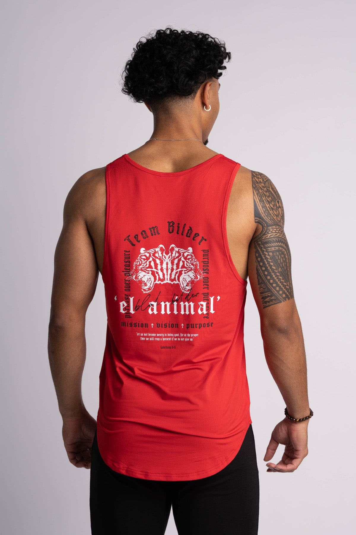 'El Animal' Premium Drop-Cut Tank Top in Red