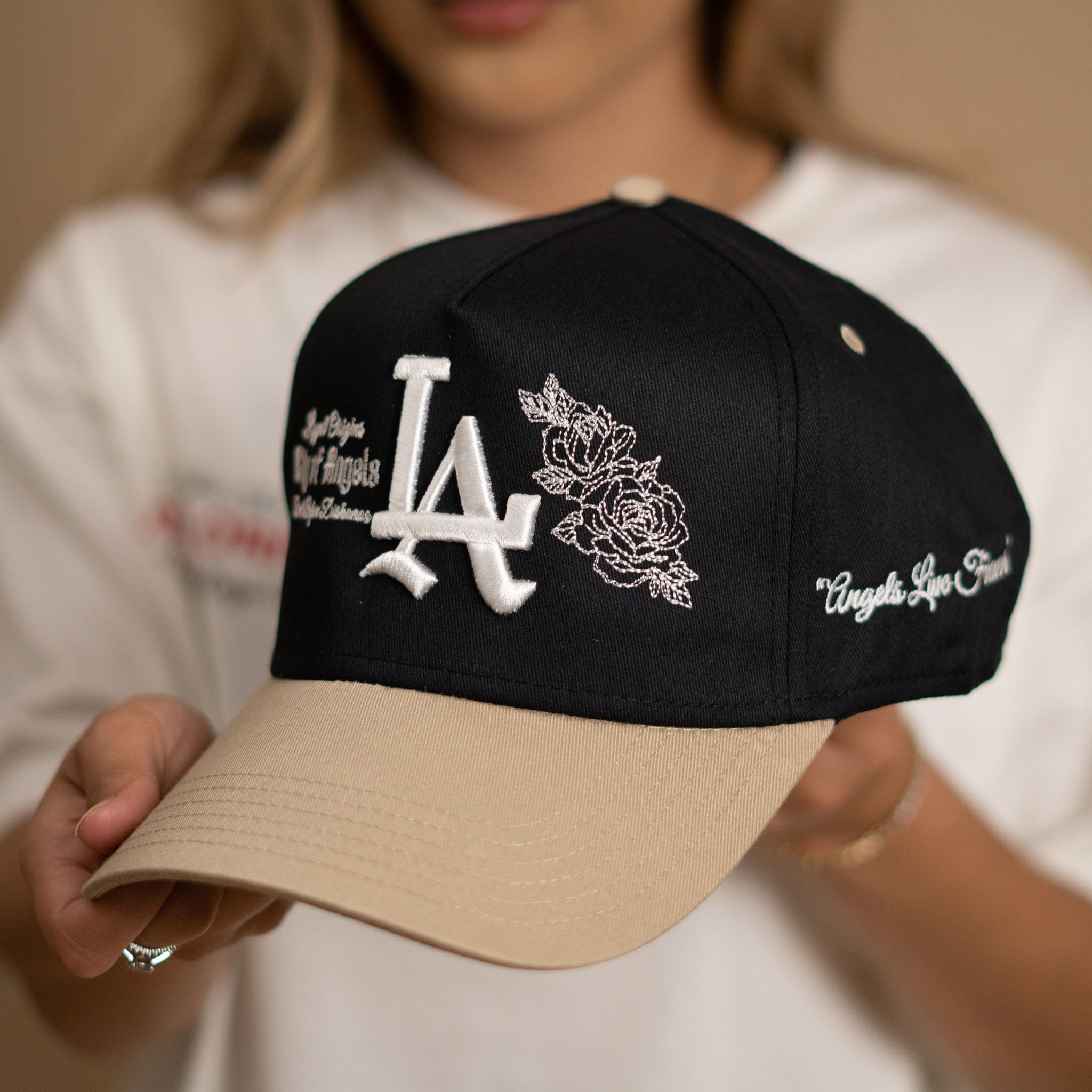 LA 'Roses' Premium Snapback (Black/Khaki) Headwear Loyal Origins 
